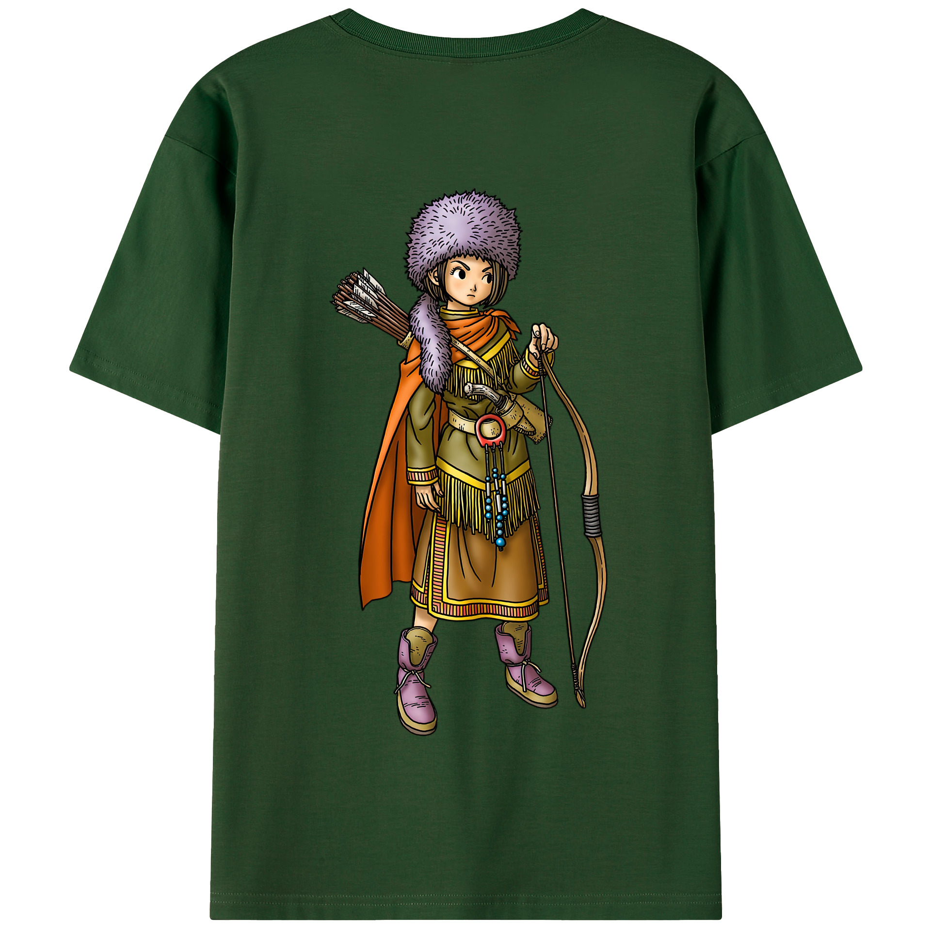 （画像用） ドラゴンクエスト Doragon Kuesuto Dragon Quest 綿100％半袖Tシャツ（背面プリント）